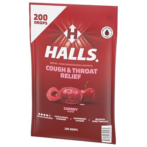 HALLS Cough and Throat Relief Cherry Cough Drops, Bulk Pack, 200 Drops thumbnail 13