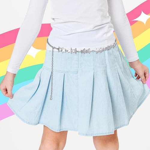 ElevateTech Women Star Waist Chain Metal Belly Chain Belt Adjustable Plus Size Chain Body Cute Decorative Accessories Suitable Formal Wear Jeans Dresses Casual Pants Girls Gifts (Gold) thumbnail 6
