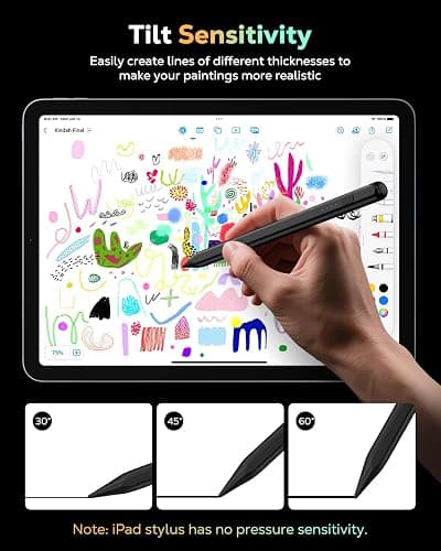 Moko Pencil for iPad(A16) 11th 10th Gen,USB-C Fast Charging,Black | Stylus Pen for 2018-2026 Apple iPad 11/10/9/8/7/6/A16, Mini 7-5, Air M4-M2 11"/13"/5/4/3, Pro 13"/12.9"/11" Tilt Sensitivity thumbnail 3