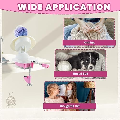 DASBET Yarn Winder Wool Winder Swift Wool Ball Spinner for Crocheting Needlecraft Yarn Ball Spinner Hand Operated (Pink) thumbnail 6