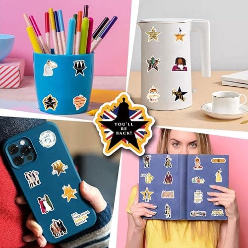 110PCS Hamiltons Merch Stickers, Cute Cartoon Aesthetic Vinyl Musicals Gifts Waterproof Decals for Laptop Bumper Skateboard Water Bottles Phone thumbnail 6
