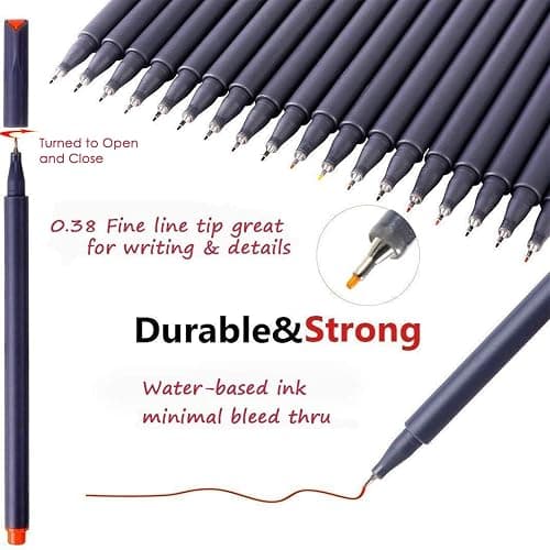 iBayam Journal Planner Pens Colored Pens, Office School Supplies, Fine Point Fineliner Drawing Art Markers for Bullet Journaling Scrapbooking Notebook Writing Note Taking Calendar Stationary, 18-Color thumbnail 5