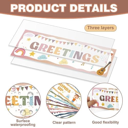 Wehhbtye Boho Classroom Greeting Poster, 9.4'' x 3'' Social Distancing Greetings Poster, Waterproof Greetings Choice Classrooms Rules Posters for Back to School Classroom Decor Teacher Supplies thumbnail 4