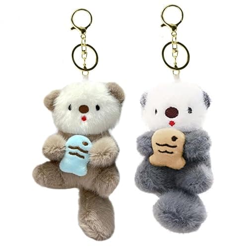 WIizyzfhy Cute Otter Keychain Charm & Bag Charm Animal Keychain Pendant | Suitable for hanging on keys,wallets,backpacks,shoulder bags,and handbags - Image 1