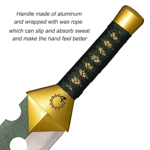 Meliodas Broken Cosplay Sword of Anime Seven Deadly Sins Stainless Steel Blade for Cosplay and Display Green Sword All Made of Metal thumbnail 6