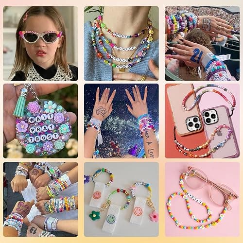 XIMISHOP 3680PCS Pony Beads ，2400PCS Colorful Hair Beads 48 Colors 6x9mm Rainbow Plastic Pony Bead for Hair Braids Craft Beads Kit Friendship Bracelet Making thumbnail 5