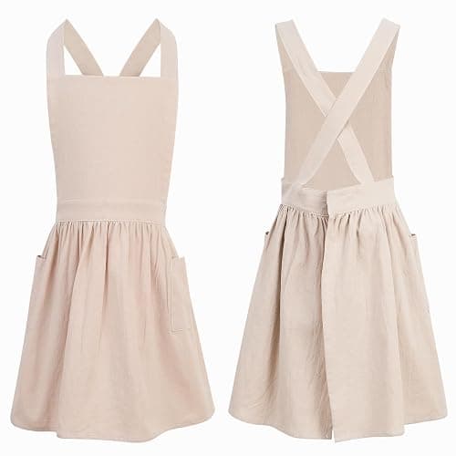 XLSXEXCL Kids Pinafore Apron, Cross Back Apron, Japanese Style Bib Aprons Home Clothes - Image 1