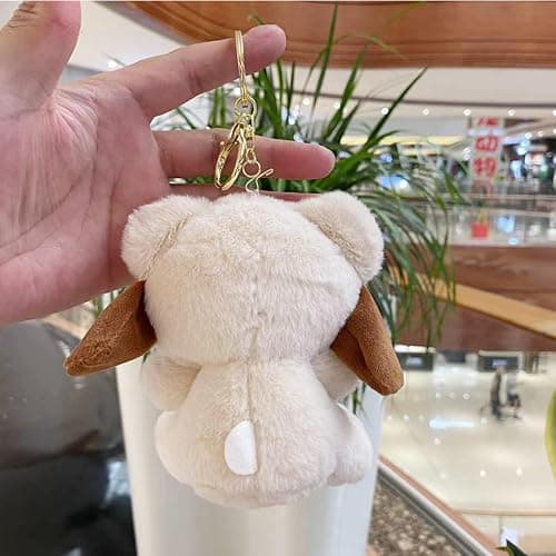 Cartoon Bag Charms Cute Plush Keychain for Women Girls, 5" Soft Backpack Key Chain Cute Stuffed Animals Bag Keychain thumbnail 2