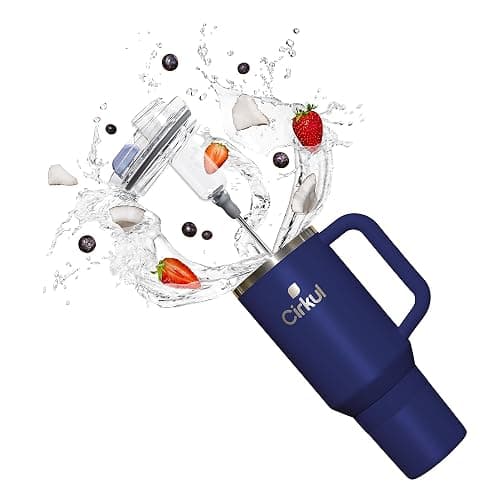 Cirkul 40oz. Midnight Blue Stainless Steel Tumbler with Handle, All-Day StrawSip™, Double-Wall Insulated - Image 1