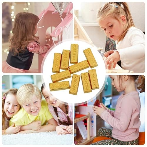 Gadpiparty Gold Bars, Fake Gold Bars, 0.59In Mini Fake Brick Decorative Toy for Dollhouse Miniature Scene Layout thumbnail 8