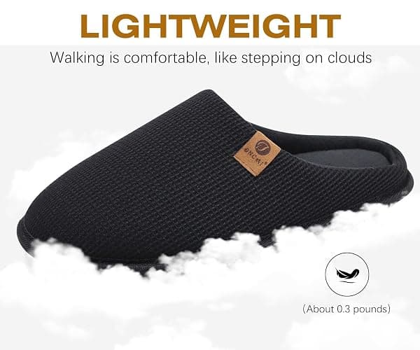 ONCAI Men's House Slippers, Cushion Memory Foam Shake Fleece and Man House Shoes with Faux Fur Lining and Indoor Outdoor Rubber Soles US Size 7-15 thumbnail 5