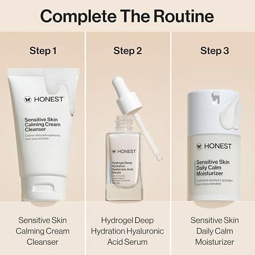 Honest Beauty Sensitive Skin Calming Cream Cleanser | Gently Cleanses, Hydrates, + Calms Skin | Hypoallergenic, Fragrance Free, Vegan | 4 fl oz thumbnail 7