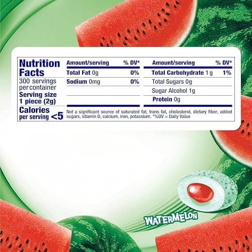 Mentos Sugar Free Gum with Xylitol, Watermelon, 50 Piece Bottle (6 Pack) | Chewing Gum, Perfect for Long Lasting Fresh Breath at School, Work & Travel thumbnail 2