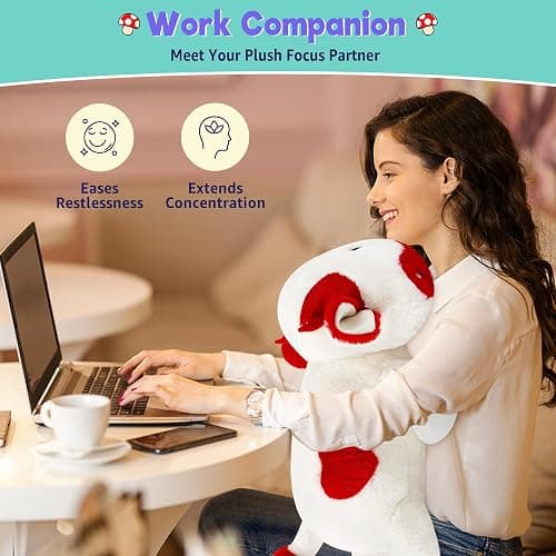 Onsoyours Original Weighted Mushroom Cow Stuffed Animals, 4.0 lbs Weighted Plush for Stress Relief - 20" Large Soft Cow Pillow Gifts for Kids & Adults thumbnail 5
