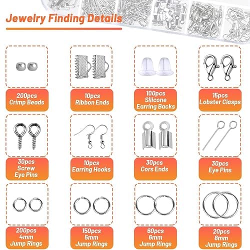 Audab Jewelry Wire Wrapping Jewelry Making Supplies Kit, Ring Sizer Measuring Tools Kit with Tools, Ring Craft Wires, Jewelry Findings for Rings Repair thumbnail 7