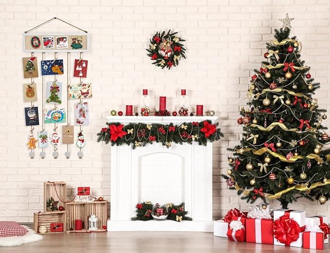 Bikoney Collage Picture Frames Hanging Photo Display Multi Pictures Organizer with Wood Bulletin Board Photo Board 30 Clips and 6 Pushpins for Room Wall Decor (White) thumbnail 5