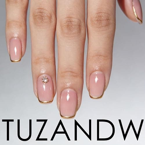 Flower Press on Nails Short Square Fake Nails with Floral Glitter Designs Spring Nails Press ons Pink White Glue on Nails Cute False Nails Summer Stick on Nails for Women 24Pcs thumbnail 6