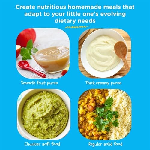 EVLA'S Baby Food Maker, Steamer, Blender, Baby Food Processor for Healthy Homemade Baby Food in Minutes, Touch Screen with 6 Reusable Food Pouches, Baby Registry Essential, White thumbnail 6