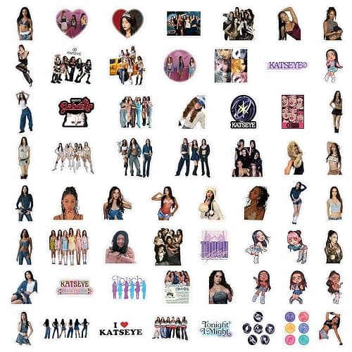 60Pcs Katseye Merch Stickers Pack, Waterproof Vinyl Decals for Water Bottle Laptop Bumper Skateboard Water Bottles Phone thumbnail 8