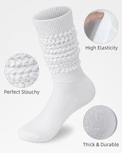 HONGTEYA Slouchy Socks for Women Boot Slouch Scrunch Long Knee High Leg Warmers Soft Cozy Christmas Gift Stocking Stuffers thumbnail 5