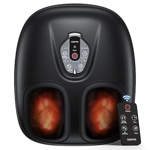 RENPHO Foot Massager Machine with Heat [2026 Upgraded], Shiatsu Foot Massager for Plantar Fasciitis, Christmas Gifts for Women, Cordless Control, FSA Eligible HSA Store Eligible, 2026 New Upgraded, BK - Image 1