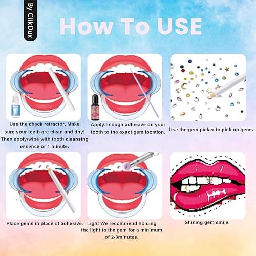 CiikDux DIY Tooth Jewelry Kit - 770 Crystals, 12 Shapes Bedazzle Gems, Teeth Jewelry Starter Set thumbnail 6