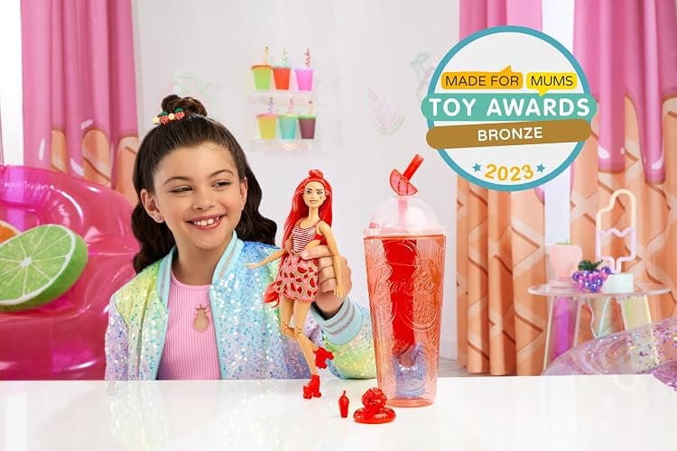 Barbie Pop Reveal Fruit Series Doll, Watermelon Crush Theme with 8 Surprises Including Pet & Accessories, Slime, Scent & Color Change, HNW43 thumbnail 2