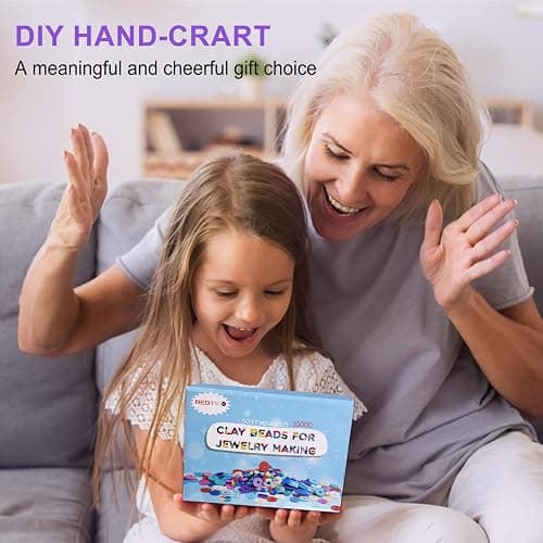 Redtwo 10000 Pcs Clay Beads Bracelet Making Kit | 3 Boxes 60 Colors Beads Set for Friendship Jewelry Making Kit with Charms, Crafts Gifts for Girls Ages 6-12 Kids thumbnail 6
