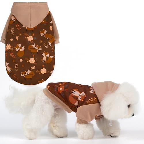 EXPAWLORER Fall Dog Hoodie,Thanksging Dog Sweater Costume,Winter Autumn Fleece Sweatshirt with Pattern,Pet Clothes Outfits for Puppy,Cat, Small Medium Large Dogs - Image 1