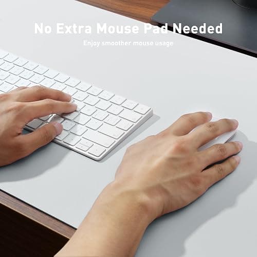 Aothia Leather Desk Pad Protector, Office Mat, Large Mouse Pad, Non-Slip PU Leather Blotter, Laptop Desk Pad, Waterproof Writing Pad for Office and Home (Barely Grey, 31.5" x 15.7") thumbnail 3