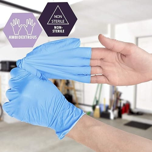 MED PRIDE Disposable Powder Free Non Latex Single Use Medical Exam Gloves, Nitrile Vinyl Blend for Cleaning and Food Handling thumbnail 3