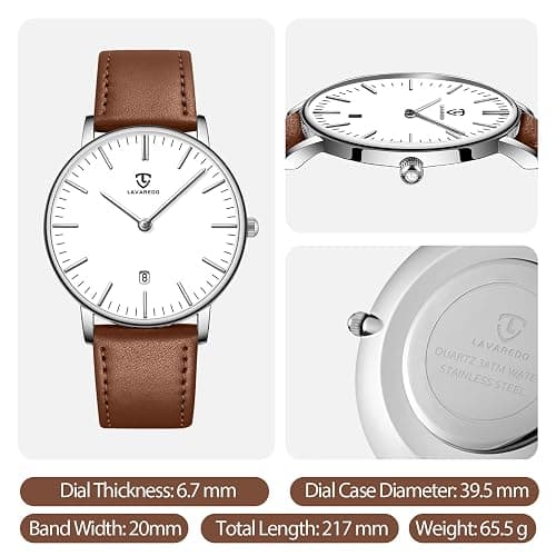 BEN NEVIS Watch, Mens Watch, Minimalist Fashion Simple Wrist Watch Analog Date with Leather Strap thumbnail 6