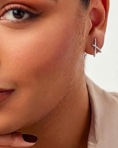Gold Earrings for Women Trendy,14K Gold Stud Earrings Dainty Earrings Simple Minimalist Cubic Zirconia Diamond Gold Earrings Hypoallergenic Earring for Women Gifts thumbnail 4