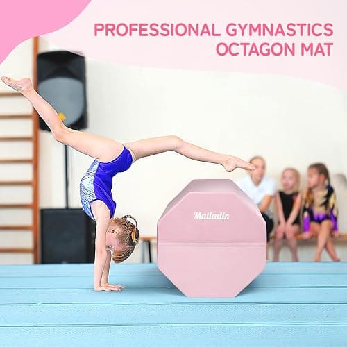 Matladin Gymnastics Octagon Mat, 24"x26" Tumbling Equipment with High Density Sponge Filling, Exercise Mats for Cheerleading Martial Arts and Home Gym Use thumbnail 8