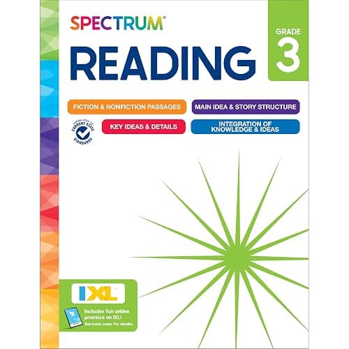 Spectrum Reading 3rd Grade Workbooks, Activity Book Covering Nonfiction and Fiction Passages, Story Structure, Identifying Main and Key Ideas, and more, Classroom or Homeschool Curriculum - Image 1