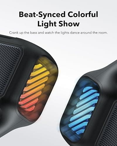 Soundcore Boom 2 by Anker, Outdoor Speaker, 80W, Subwoofer, BassUp 2.0, 24H Playtime, IPX7 Waterproof, Floatable, RGB Lights, USB-C, Custom EQ, Bluetooth 5.3, Portable for Camping and Beach - Black thumbnail 4