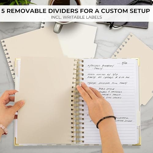 Aesthetic Thick Spiral Notebook With Tabs - Premium Journal For Women Size B5 - College Ruled Note Book With 300 Lined Pages and Dividers - Perfect For Writing And Staying Organized at Work or School thumbnail 4