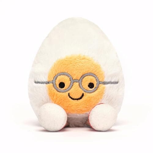 Jellycat Amuseables Boiled Egg Geek Stuffed Toy, Small 5.5 inches - Food Plush - Fun Gift Idea thumbnail 5