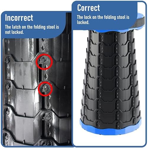 Doseno Upgraded Foldable Stool Thickened Set of 2, Portable Collapsible Stool Retractable Stool, Foldable Portable Collapsible Chair for Fishing, Hiking Tours, BBQ, Parties, Outdoor Activities (Blue) thumbnail 5