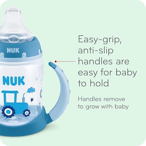 NUK Learner Cup 6+ Months Timeless Collection Amazon Exclusive 10 Oz – BPA Free Spill Proof Sippy Cup 2 Count (Pack of 1) - Timeless Collection - 2 Pack - 2 Pack thumbnail 5