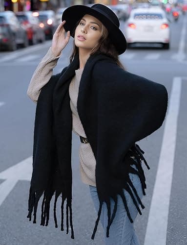 MissShorthair Thick Scarf for Women Big Chunky Colorful Blanket Fluffy Soft Scarves Winter Colorful Shawl Warps thumbnail 6