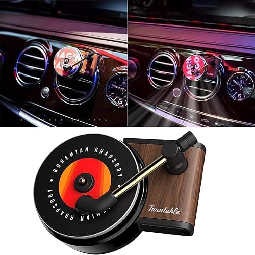 JVHGUBAY Car Vent Clip Aromatherapy Fragrance Diffuser, Car Retro air freshener Clip Car Record Player Design Turntable Perfume Vent Outlet thumbnail 5