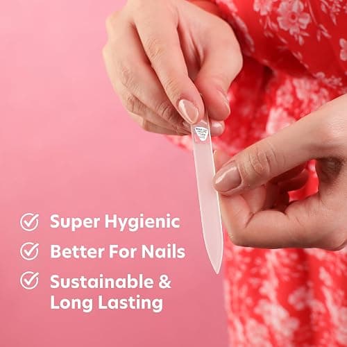Bona Fide Beauty Czech Glass Nail Files for Natural Nails (Clear) - 1Pc Crystal Nail Filer, Nano Glass File with Case Handcrafted in The Czech Republic thumbnail 4