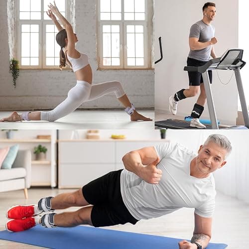 Adjustable Ankle Weights for Women Men Kids 1/2/3/4/5/6/8/10/12/20 LBS 1 Pair Wrist Leg Arm Weights with Removable Weight Strength Training Weight for Walking Running Fitness Physical Therapy thumbnail 5