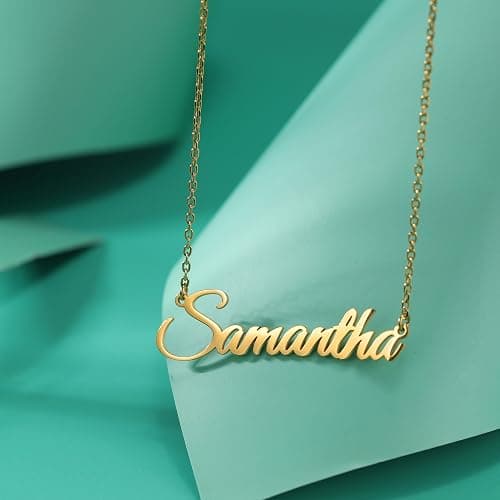 TinyName Custom Name Necklace Personalized 18K Gold Plated Nameplate Customized Jewelry Gift for Women thumbnail 4