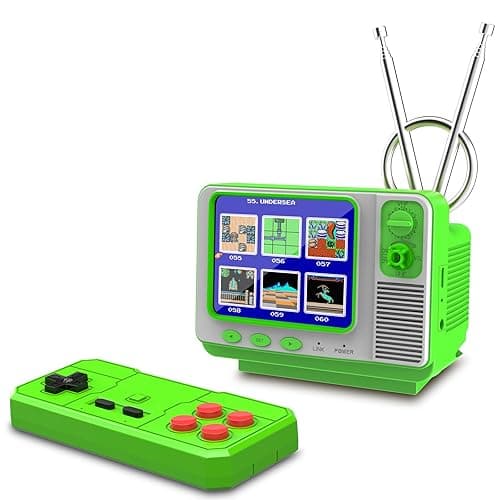 Handheld Game for Kids -Preloaded 168 Retro Video Games, Portable Gaming Player Support Two Players 3.0" LCD Screen, Mini TV Electronic Toy Gifts for Boys Girls - Green