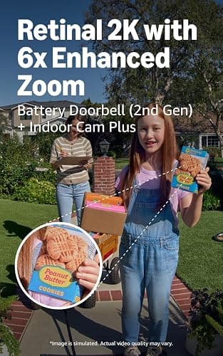 Ring Battery Doorbell (newest model), Matte Mocha with Indoor Cam Plus, Black thumbnail 3