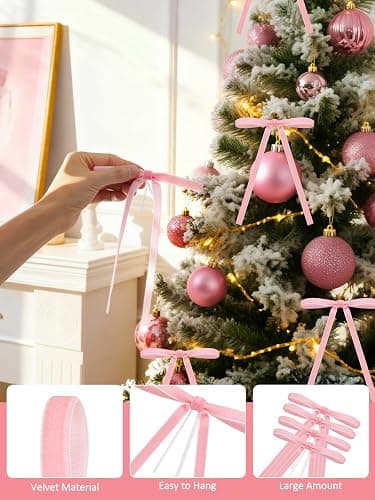 24 PCS Velvet Christmas Bows for Christmas Tree 5" x 7" Rustic Crafts Gift Ribbon Bows Twist Tie Bows for Xmas Wreaths Garland Gift Wrapping Ornaments for Xmas Decorations thumbnail 5