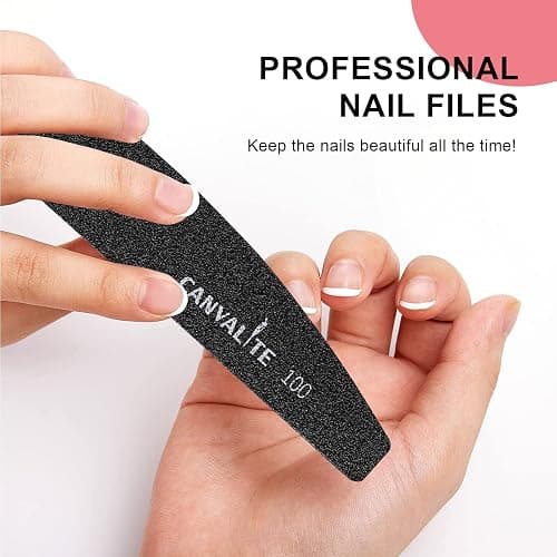 Canvalite 40 PCS Nail File Professional Reusable Peel and Stick Nail Files Replaceable Emery Boards 100 Grit Fingernail Files Manicure Tools for Home and Salon Use thumbnail 6