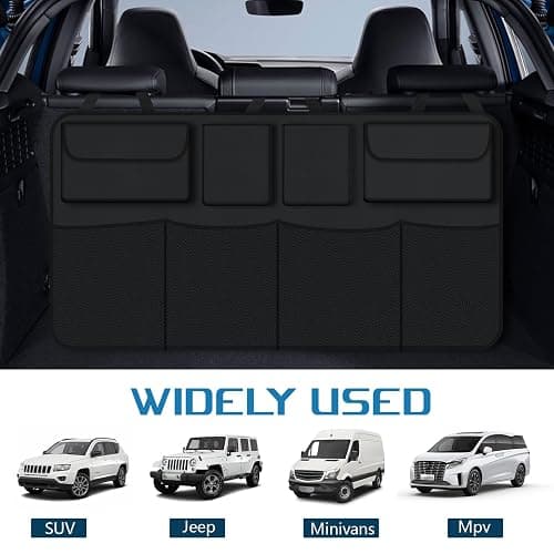 wuyaoyao Car Trunk Organizer, Large Capacity Hanging Trunk Storage Organizer with Pockets & Adjustable Straps, Oxford Fabric Vehicle Backseat Storage Bag, Universal Car Accessories (Mesh Pocket) thumbnail 5